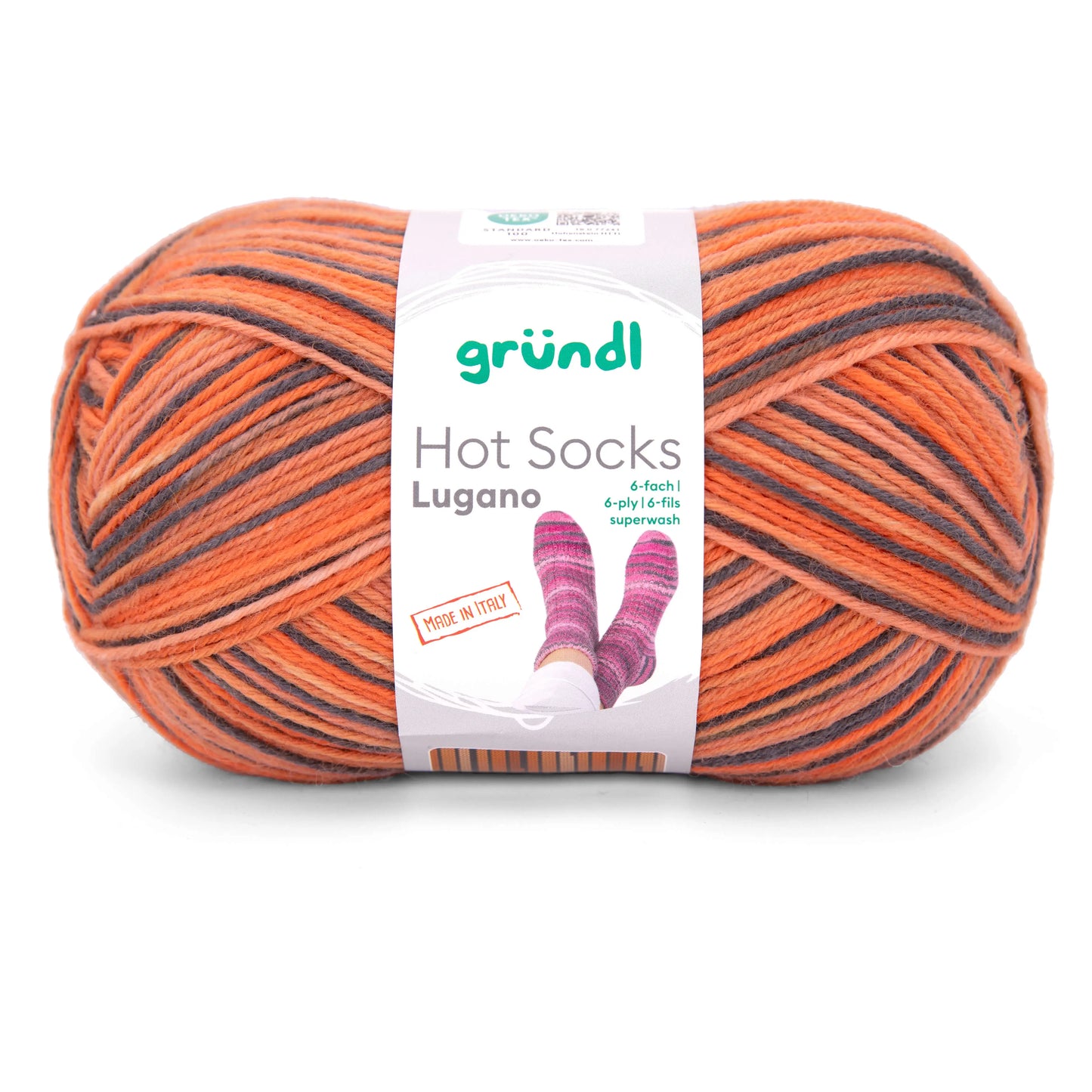 Hot Socks LUGANO /Gründl/ 6-diegu zeķu dzija 150g #01