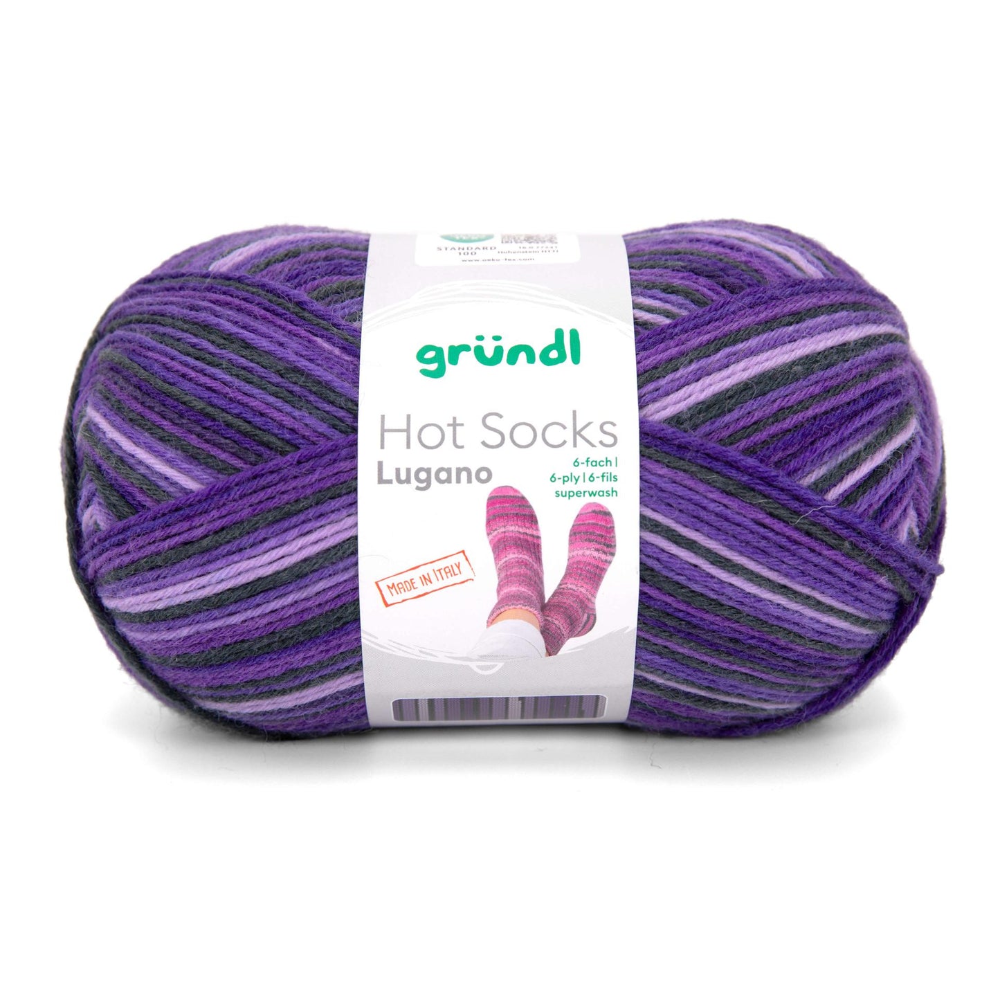 Hot Socks LUGANO /Gründl/ 6-diegu zeķu dzija 150g #08