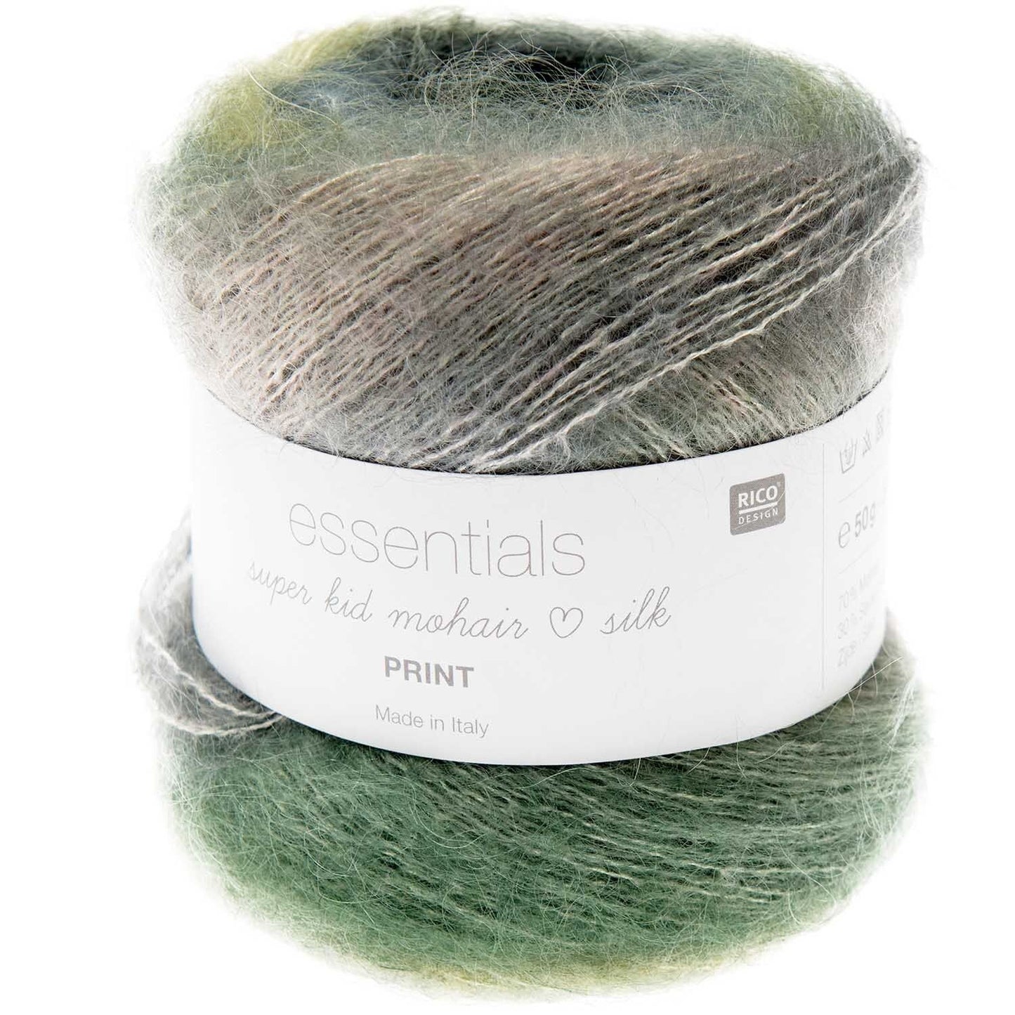 Essentials Super Kid Mohair Loves Silk Print /Rico Design/ 50g #010 "Mežs"