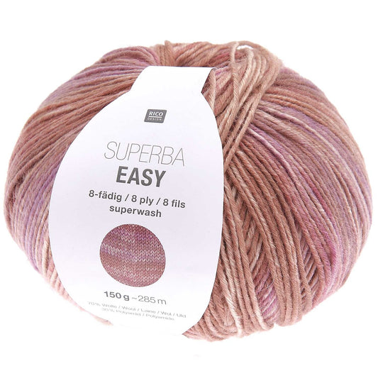 SUPERBA Easy /Rico Design/ 8-diegu zeķu dzija 150g #002 "Oga"