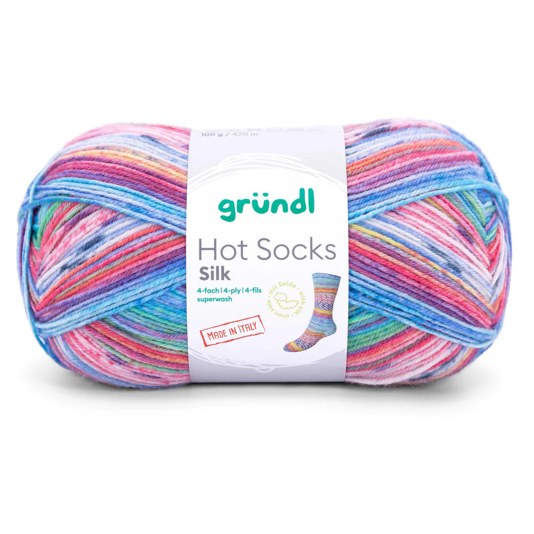 Hot Socks SILK /Gründl/ 4-diegu zeķu dzija 100g #03