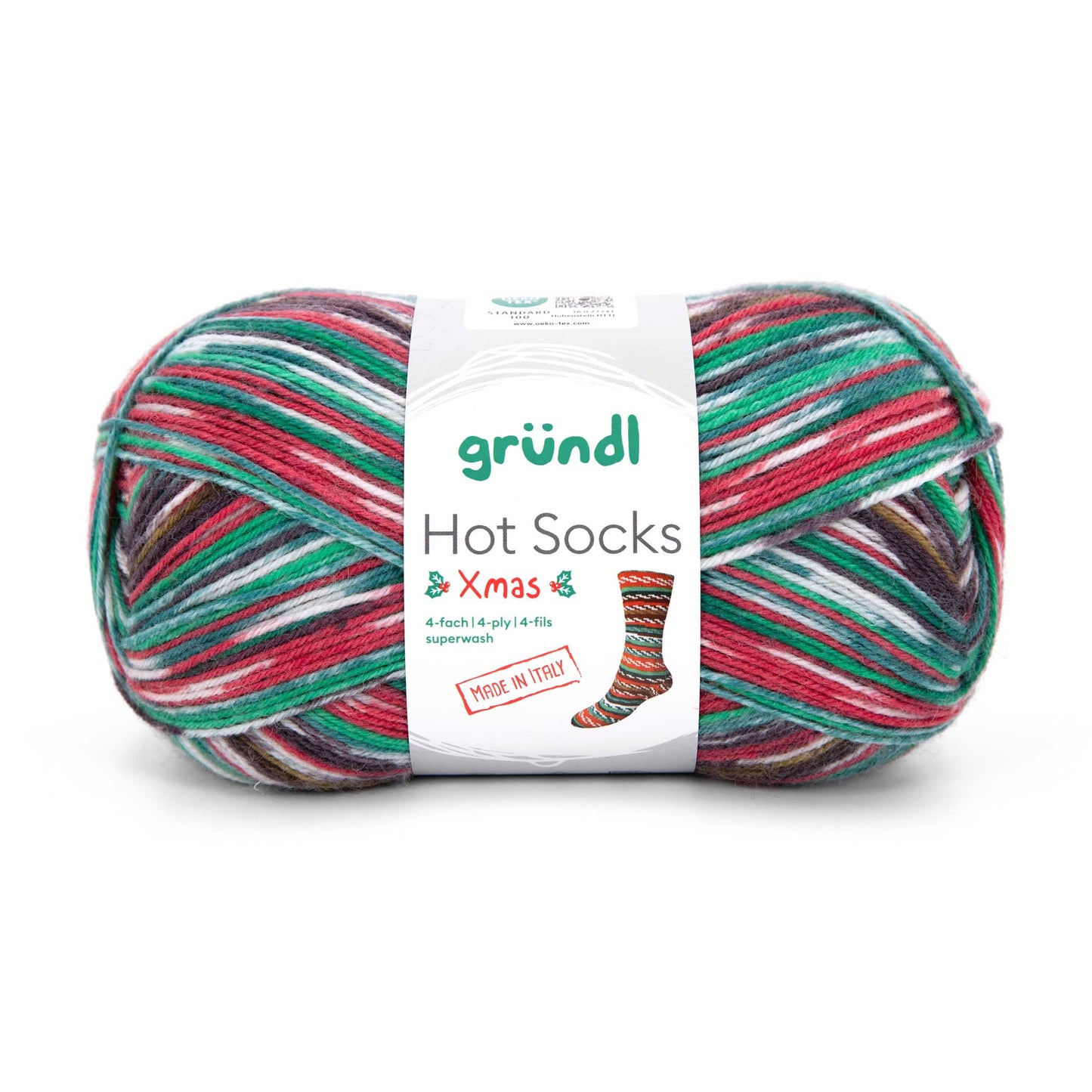 Hot Socks XMAS /Gründl/ 4-diegu zeķu dzija 100g #XMAS-1