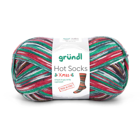 Hot Socks XMAS /Gründl/ 4-diegu zeķu dzija 100g #XMAS-1
