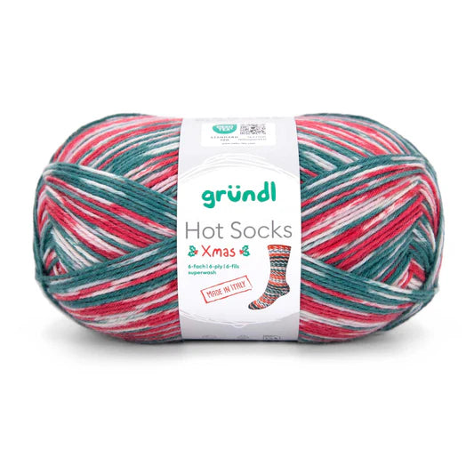 Hot Socks XMAS /Gründl/ 6-diegu zeķu dzija 150g #XMAS-1