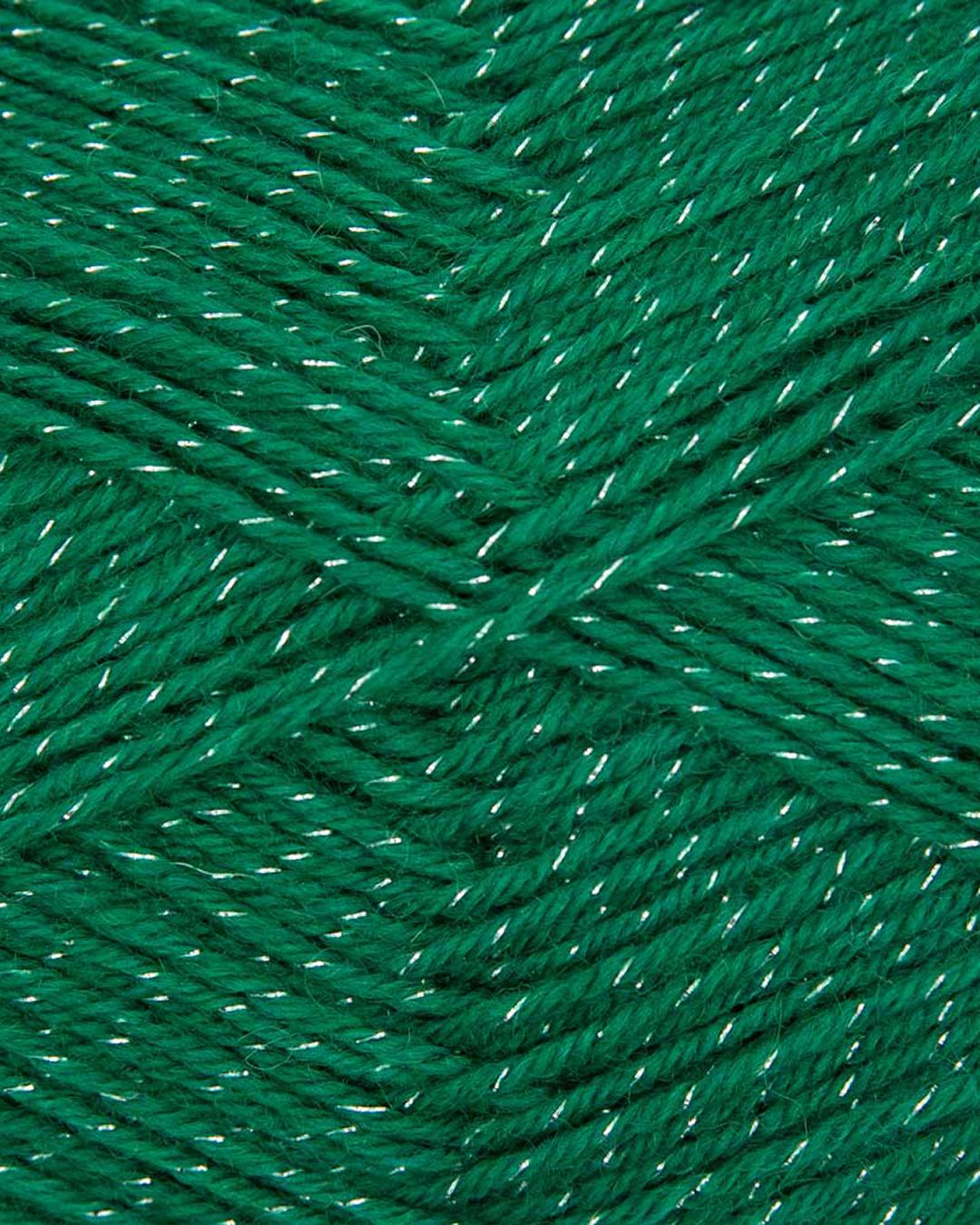 Hot Socks XMAS UNI /Gründl/ 4-diegu zeķu dzija ar spīdumu 100g #01 "Zaļš"