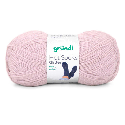 Hot Socks Glitter /Gründl/ 4-diegu zeķu dzija ar spīdumu 100g #03 "Rožlapiņas"