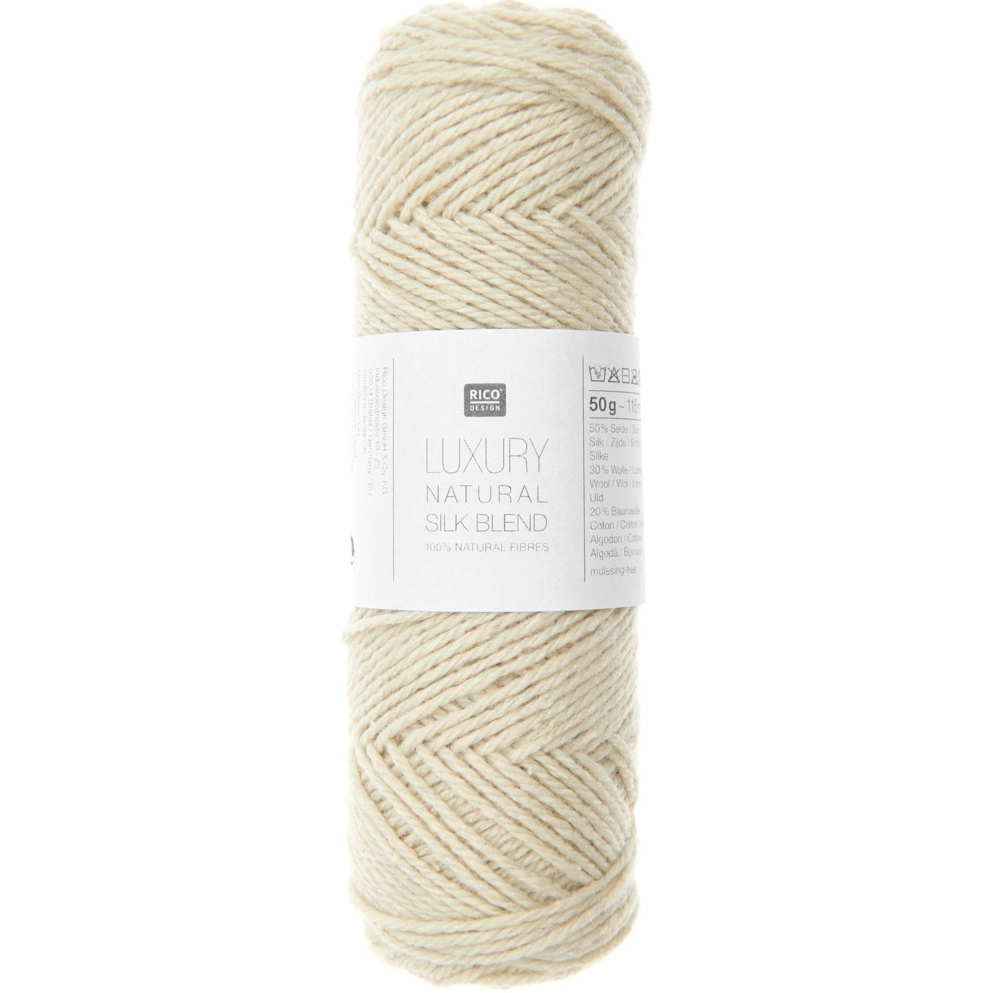 Luxury Natural Silk Blend /Rico Design/ 50g #001 "Krēms"