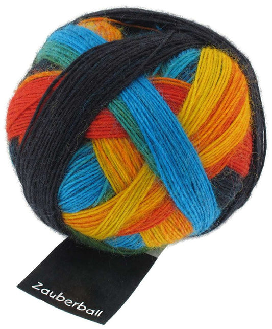 Zauberball® /Schoppel/ 100g #1564 "Tropu zivis" 4-diegu zeķu dzija, satur bioloģiski noārdāmu poliesteru