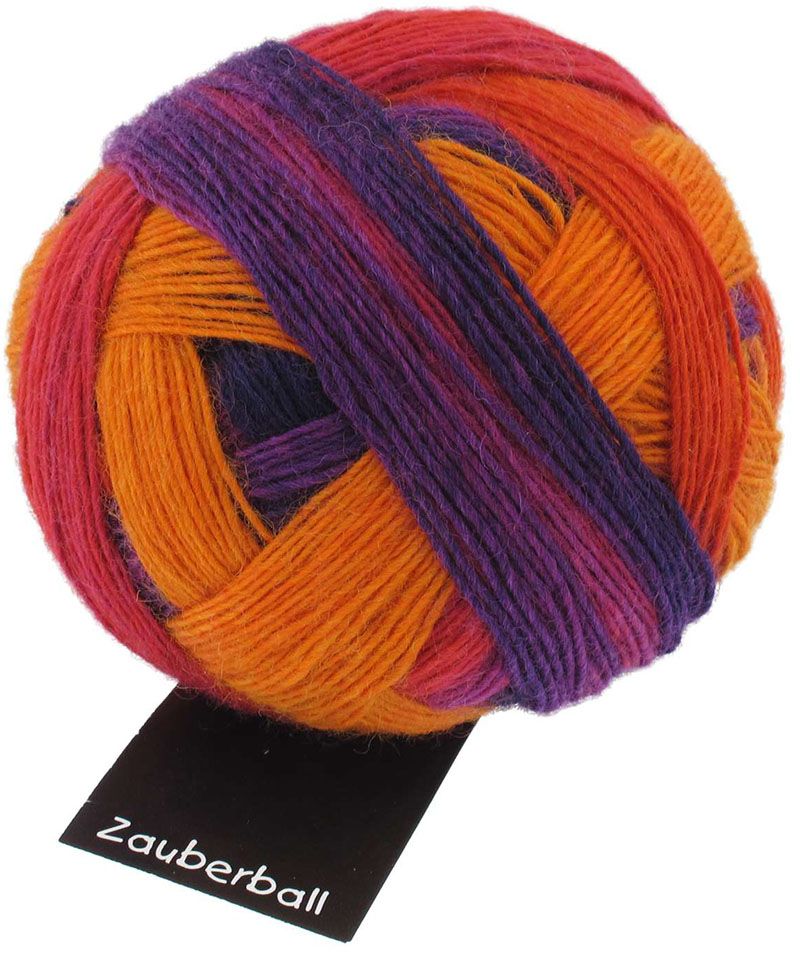 Zauberball® /Schoppel/ 100g #1536 "Fuksijas gulta" 4-diegu zeķu dzija, satur bioloģiski noārdāmu poliesteru