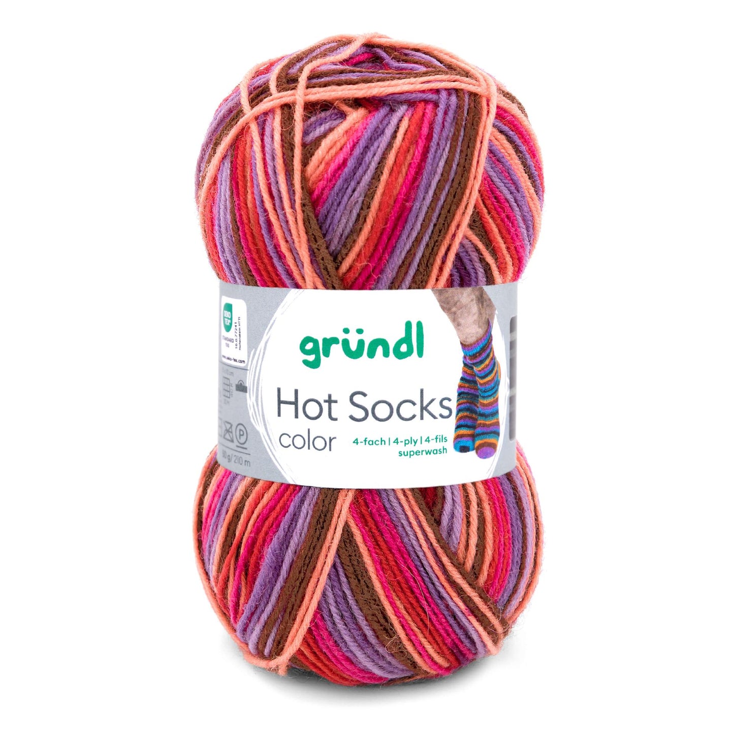 Hot Socks COLOR Gründl 4-diegu zeķu dzija 50g #401