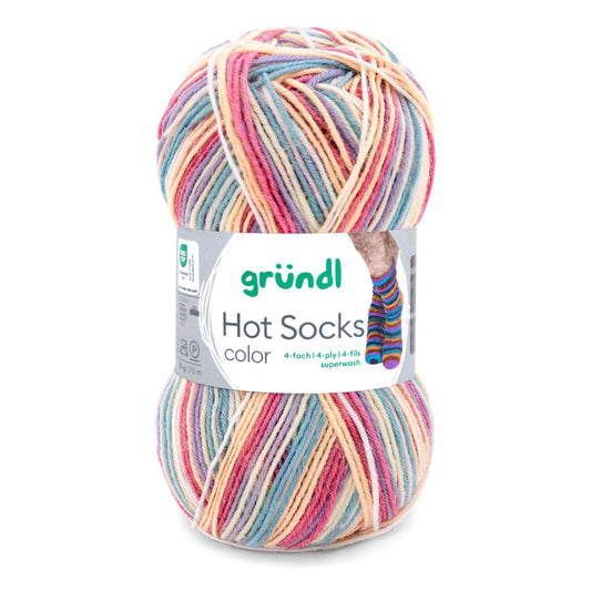 Hot Socks COLOR Gründl 4-diegu zeķu dzija 50g #410