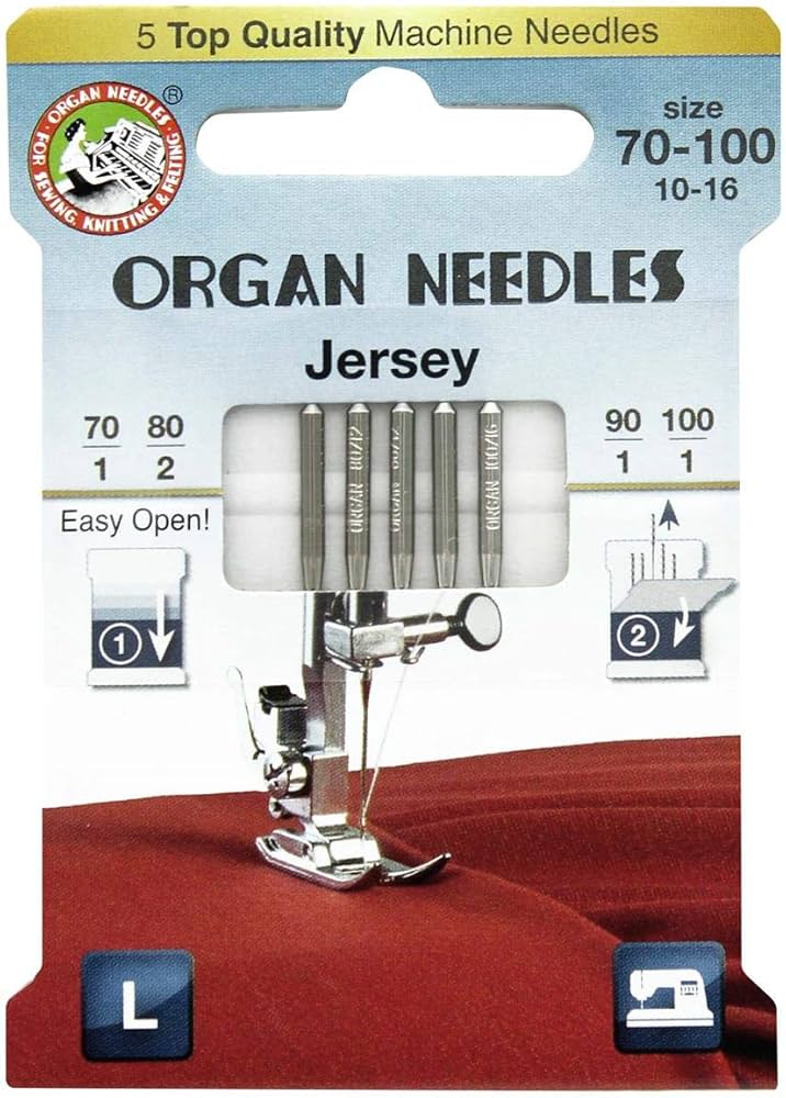 Adatas šujmašīnai JERSEY /ORGAN NEEDLES/ 5 gab. 70-100
