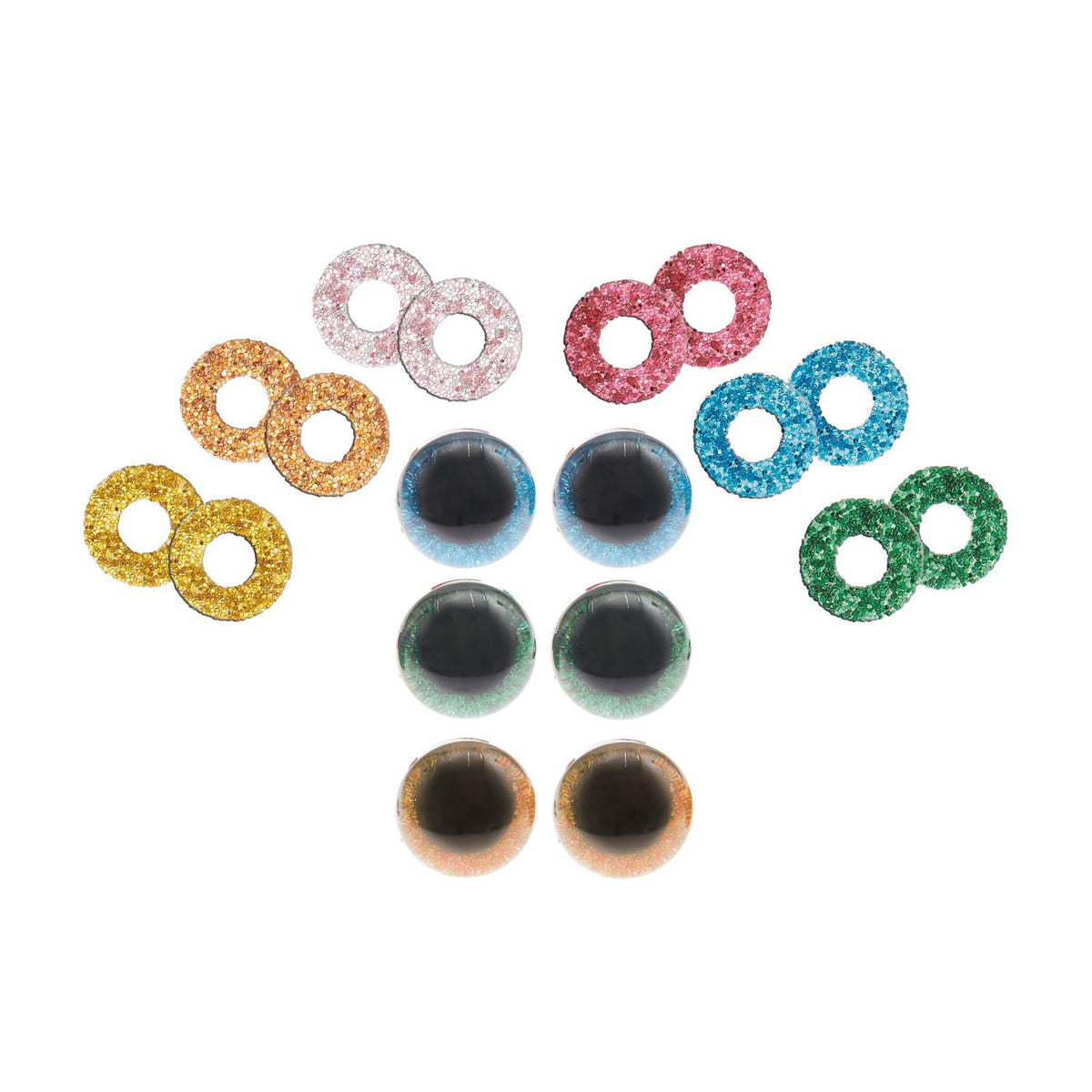 Acis rotaļlietām ar spīduma efektu  /Rico Design/ 9mm / 6 krāsas