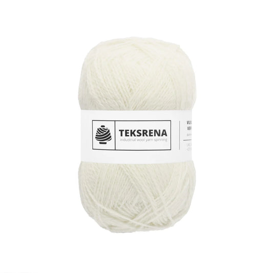 TEKSRENA 100% vilna NM 7/2 100g #100 "Balts" /  10 gab. iepakojums