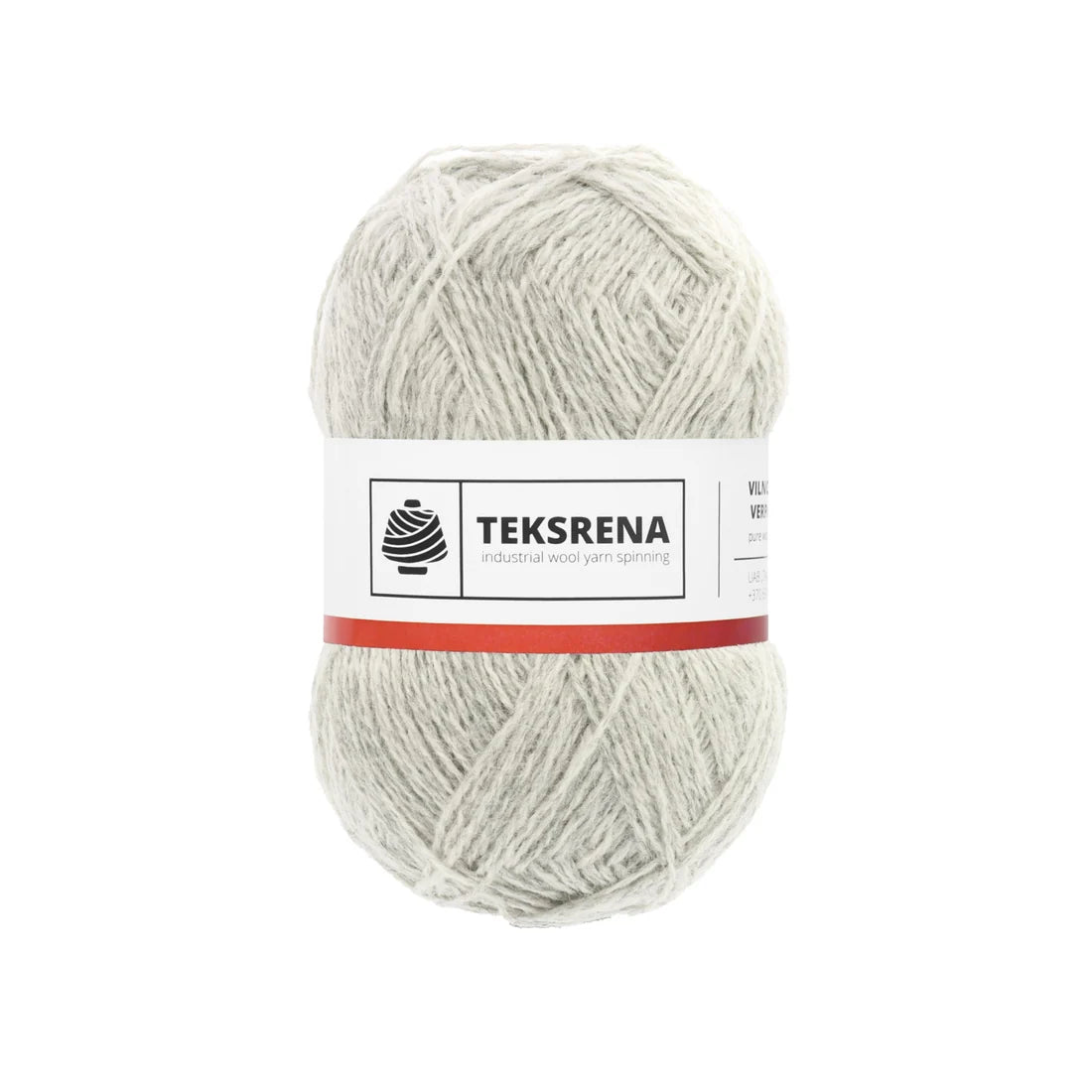 TEKSRENA 100% vilna NM 7/2 100g #202 "Gaiši pelēks merserizēts" / 10 gab. iepakojums