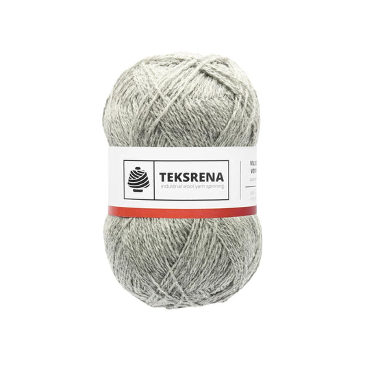TEKSRENA 100% vilna NM 7/2 100g #203 "Gaiši pelēks" / 10 gab. iepakojums