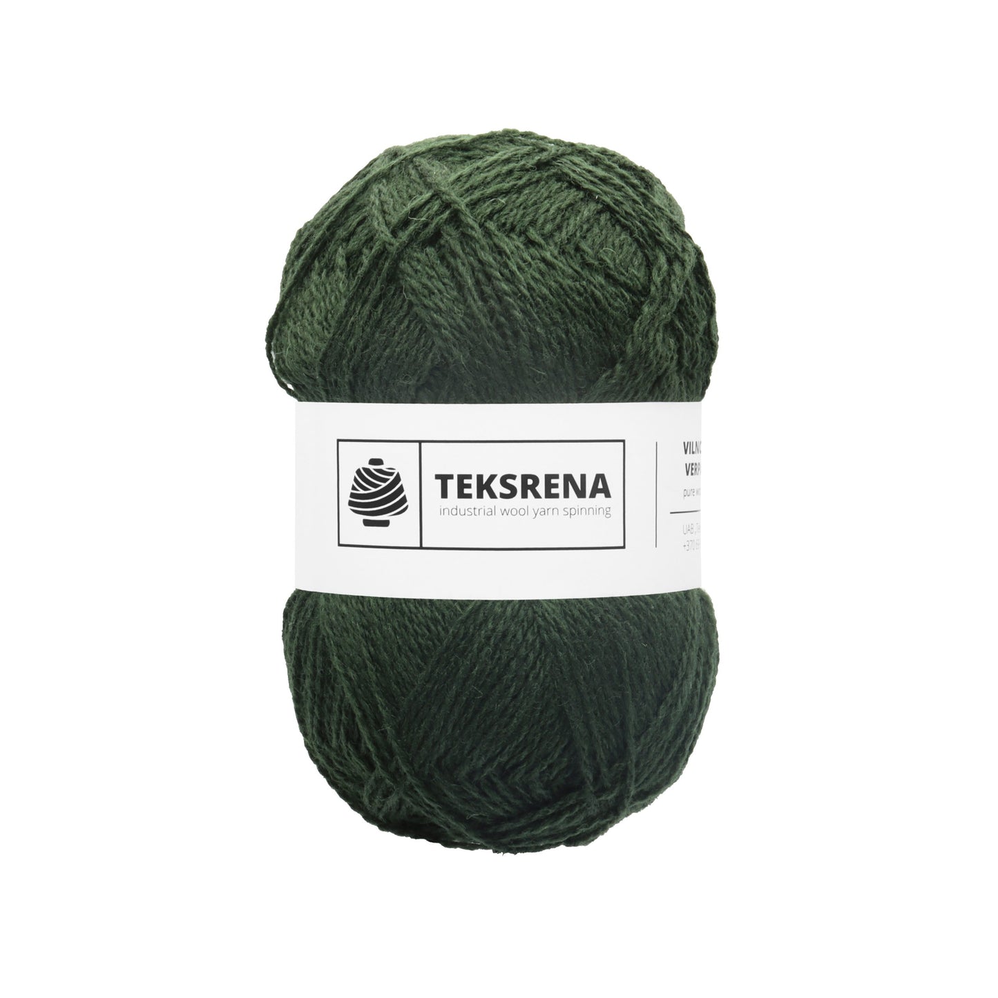 TEKSRENA 100% vilna NM 7/2 100g #360 "Tumšs priežu zaļš"