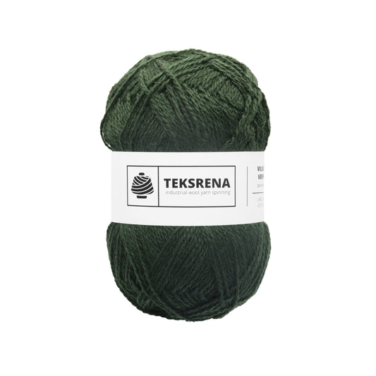 TEKSRENA 100% vilna NM 7/2 100g #360 "Tumšs priežu zaļš"