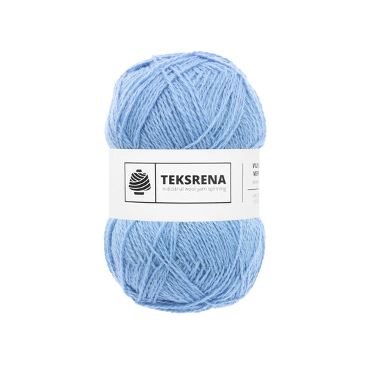 TEKSRENA 100% vilna NM 7/2 100g #430 "Mazuļu zils" / 10 gab. iepakojums