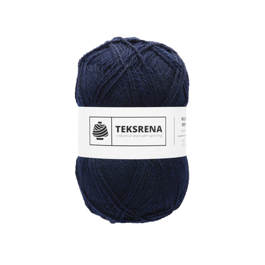 TEKSRENA 100% vilna NM 7/2 100g #480 "Ļoti tumši zils"