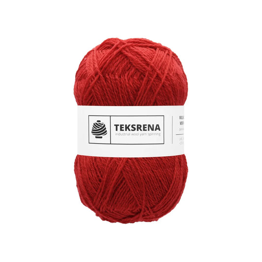 TEKSRENA 100% vilna NM 7/2 100g #560 "Koši sarkans" / 10 gab. iepakojums