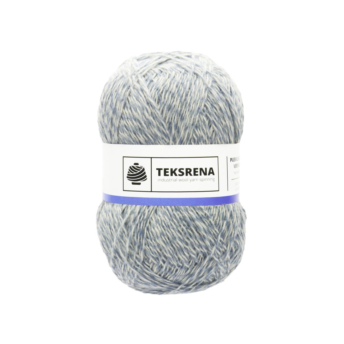 Nm 7/2 vilna/poliesters 80%/20% /Teksrena/ #842 "Gaiši zils ar baltu"