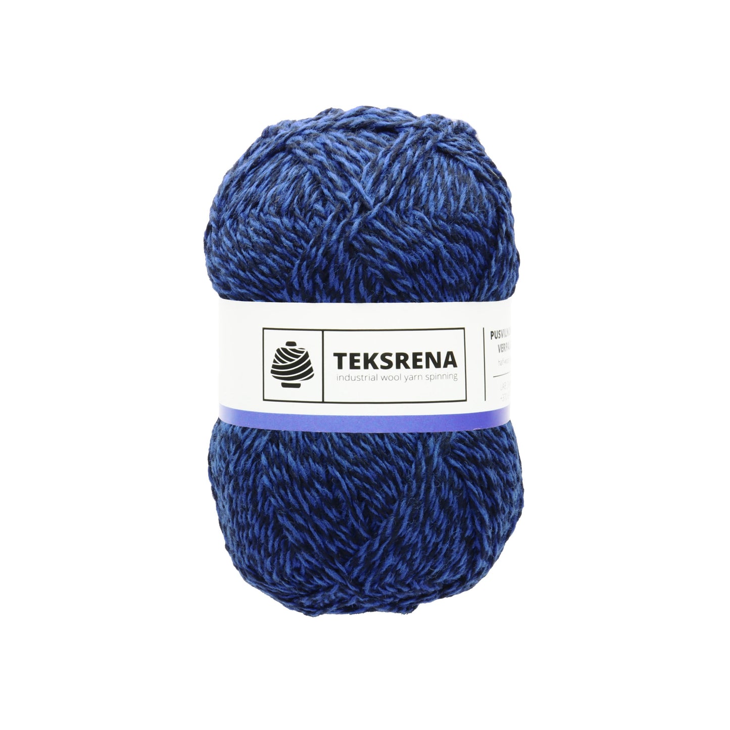 Nm 7/2 vilna/poliesters 80%/20% /Teksrena/ #855 "Zils ar melnu"