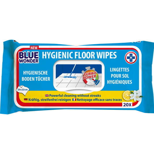 Higiēniskas mitrās salvetes grīdai 20 gab./ Blue Wonder