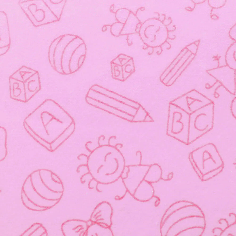 Kokvilnas flaneļa audums "Lelles" rozā /Tissu de Marie/ platums 1.15m