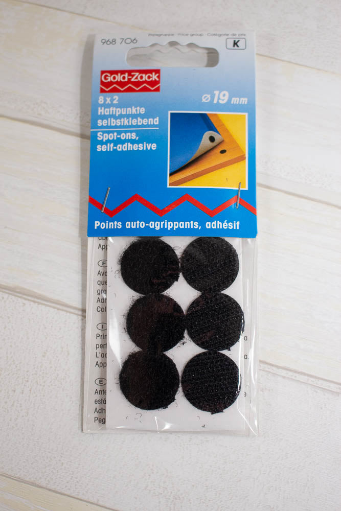 Velcro stickers /black/Ø 19mm/8 pairs