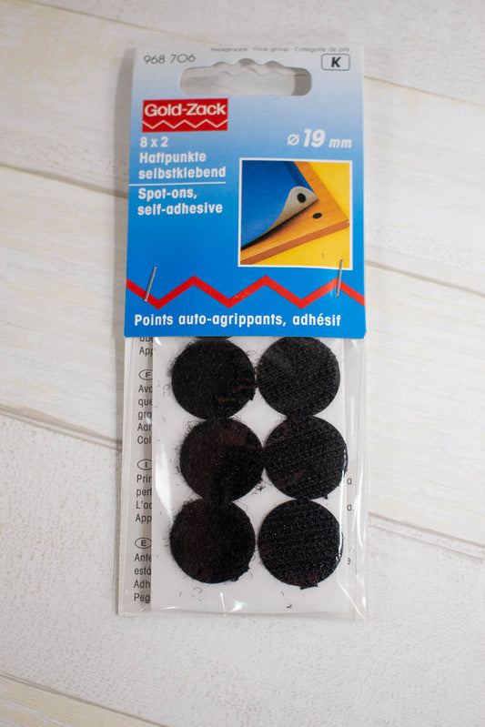 Velkro uzlīmes /melnas/Ø 19mm/8 pāri