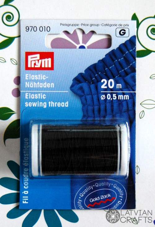 Elastīgais diegs šujmašīnas spolē Ø0.5mm , 20m, melns