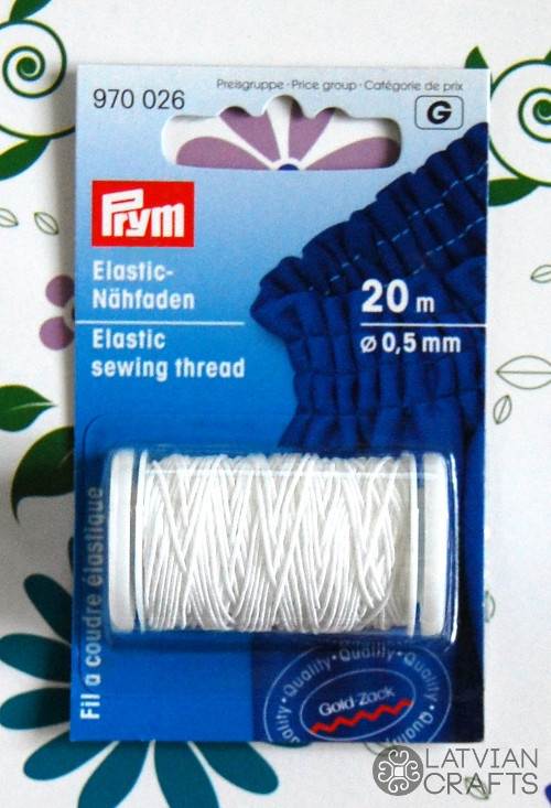 Elastīgais diegs šujmašīnas spolē Ø0.5mm, 20m, balts