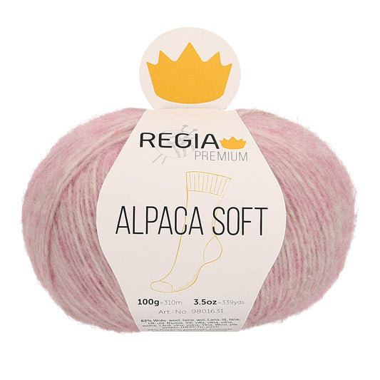 Regia Premium 4-diegu Alpaca Soft 100g #00030 "Merserizēts rozā"