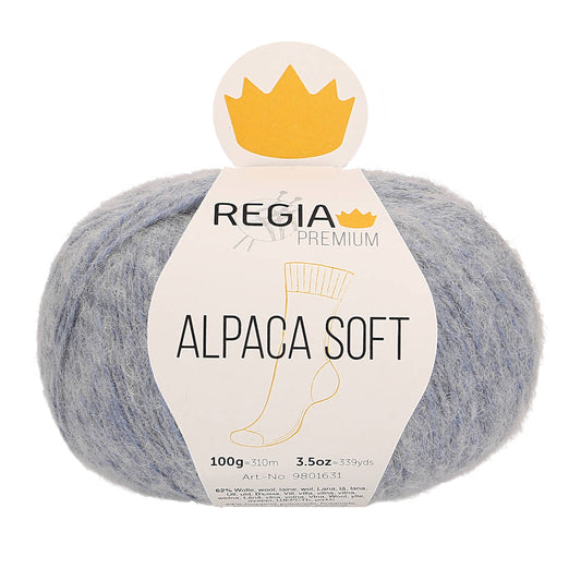 Regia Premium 4-diegu Alpaca Soft 100g #00050 "Merserizēts gaiši zilais"