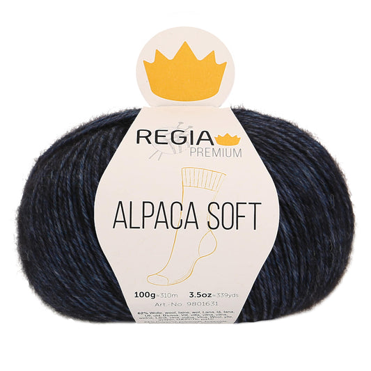 Regia Premium 4-diegu Alpaca Soft 100g #00055 "Merserizēts nakts zilais"