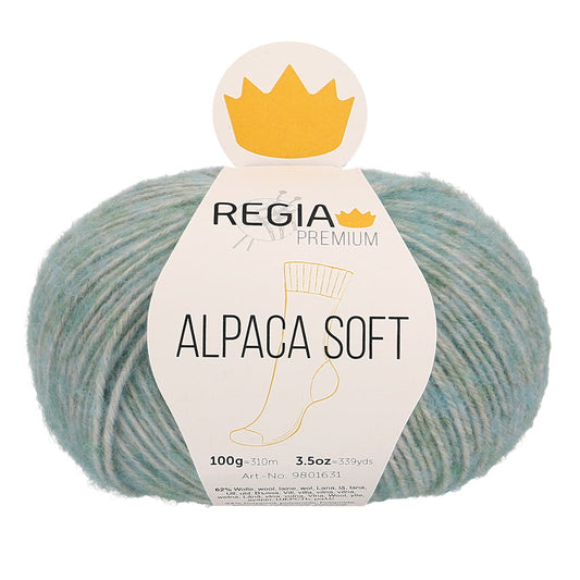 Regia Premium 4-diegu Alpaca Soft 100g #00062 "Piparmētru merģelis"