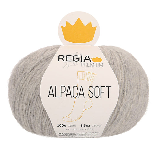 Regia Premium 4-diegu Alpaca Soft 100g #00090 "Merserizēts gaiši pelēkais"