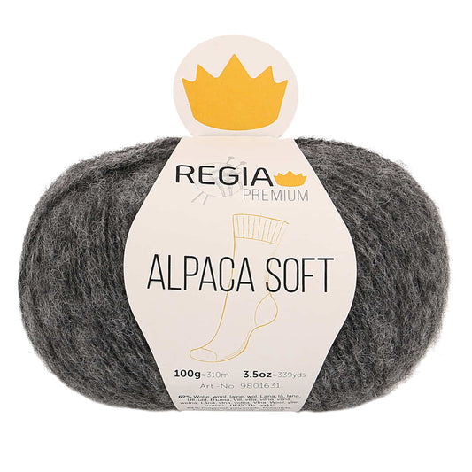 Regia Premium 4-diegu Alpaca Soft 100g #00095 "Merserizēts antracīts"