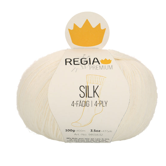 Regia Premium 4-diegu Silk 100g #00001 "Balts"