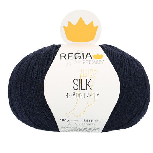 Regia Premium 4-diegu Silk 100g #00050 "Tumši zils merserizēts"