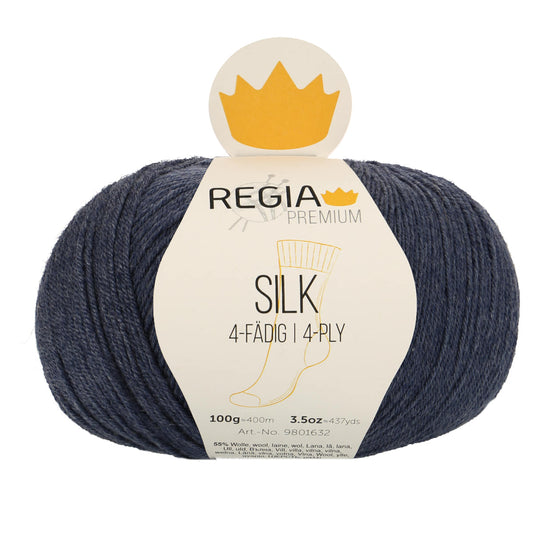 Regia Premium 4-diegu Silk 100g #00053 "Džinsu zils"