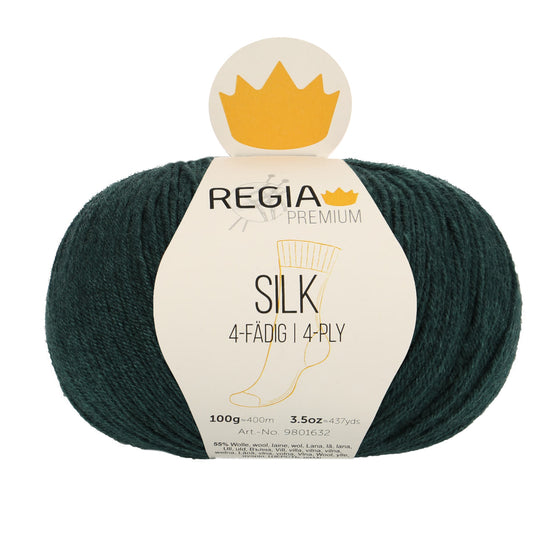 Regia Premium 4-diegu Silk 100g #00070 "Tumši zaļš"