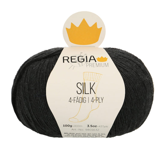 Regia Premium 4-diegu Silk 100g #00099 "Melns"