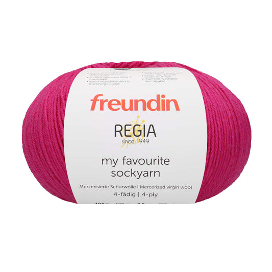 REGIA X FREUNDIN my favourite sockyarn 4-diegu 100g #00035 "Koši rozā"