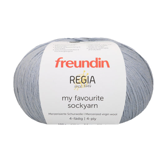 REGIA X FREUNDIN my favourite sockyarn 4-diegu 100g #00052 "Avio zili-pelēks"