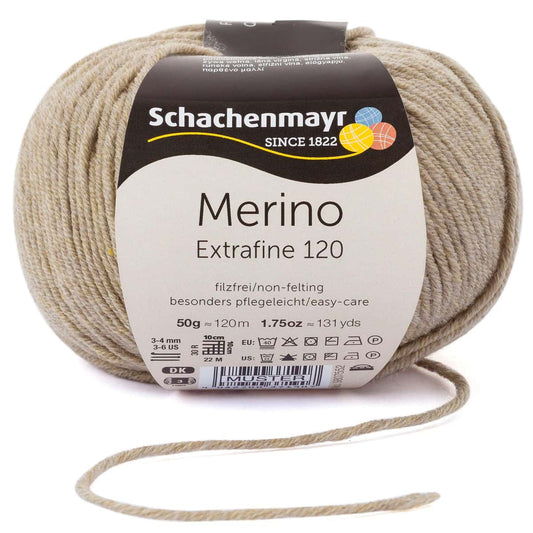 Merino Extrafine 120 /Schachenmayr/ 50g #00106 "Merserizēta smilškrāsa"