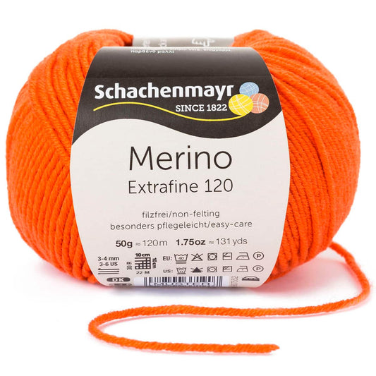 Merino Extrafine 120 /Schachenmayr/ 50g #00125 "Apelsīns"