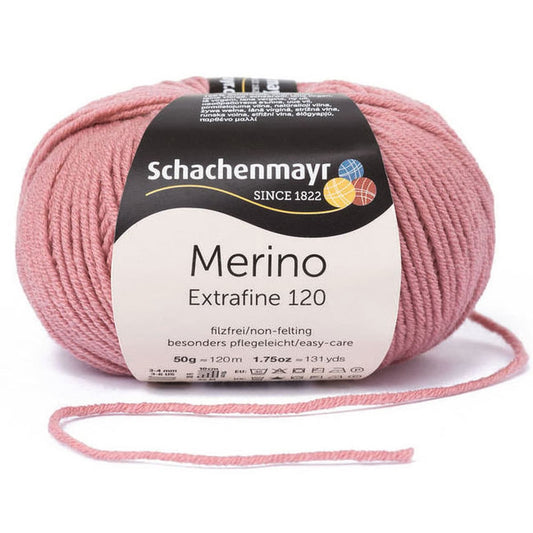 Merino Extrafine 120 /Schachenmayr/ 50g #00129 "Rožaini sārts"