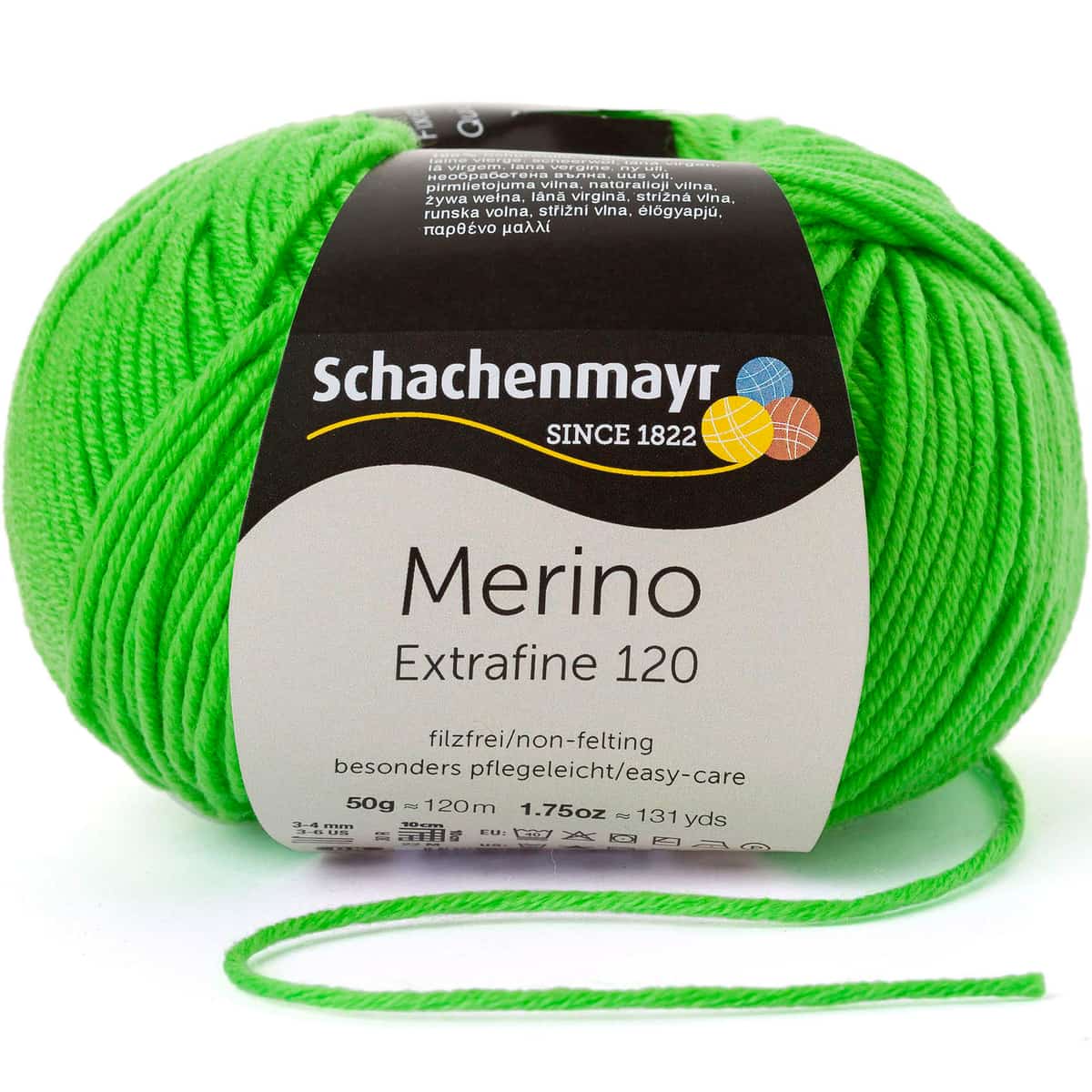 Merino Extrafine 120 /Schachenmayr/ 50g #00170 "Skābi zaļš"